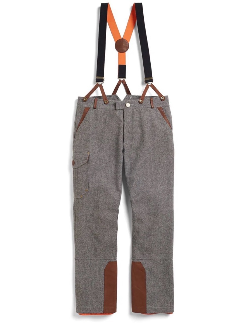 Men's Alps & Meters Alpine Ski Pants with Suspenders, Charcoal, Size L